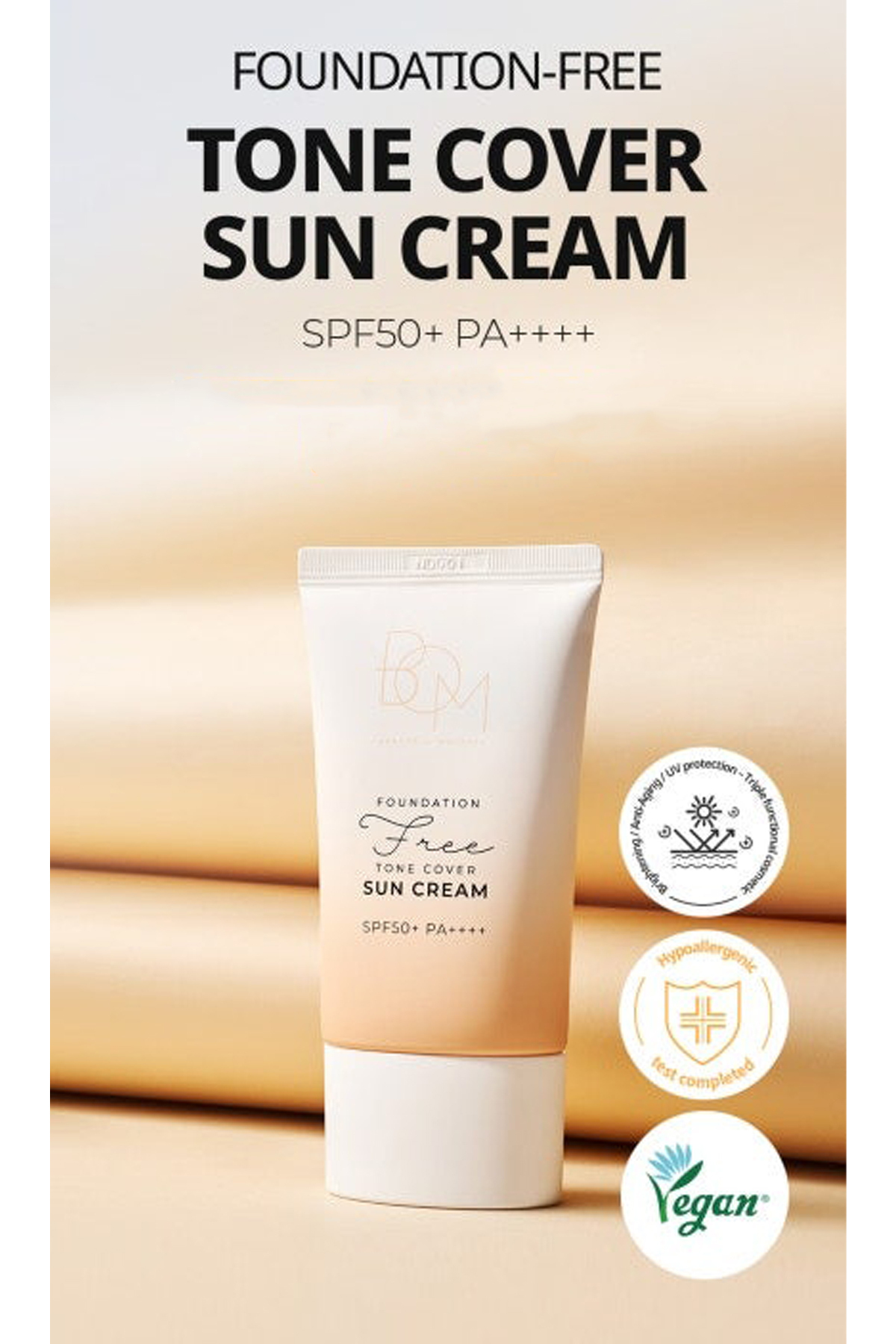 Ton Eşitleyici Vegan Güneş Kremi Foundatıon Free Tone Cover Sun Cream Spf50 Pa